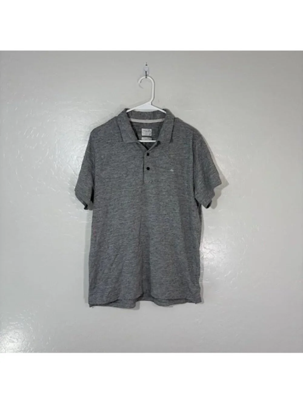Rag & Bone Polo Shirt Mens Large Gray Short Sleeve Peru Knit Casual Classic